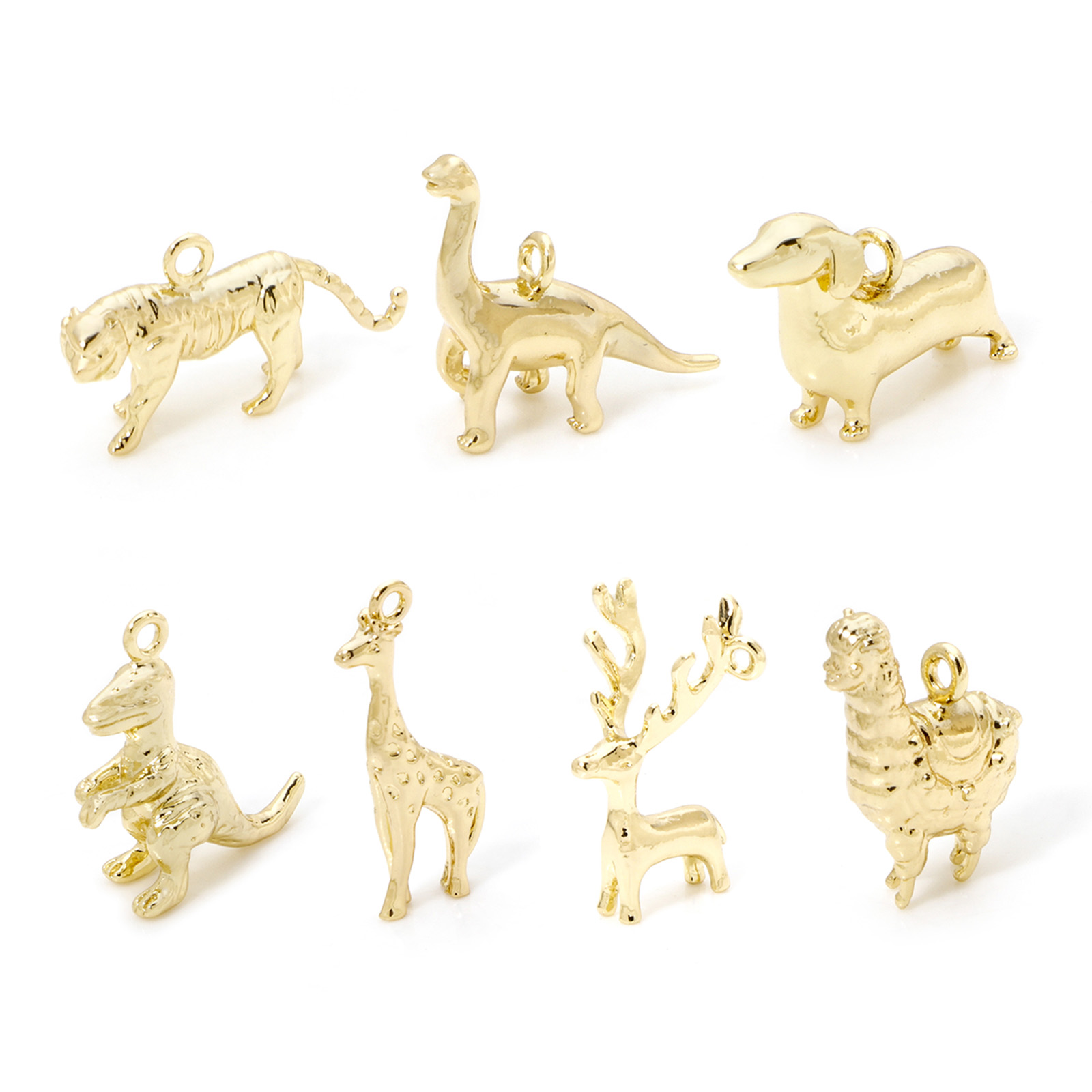 Bar Cart Gold - 2pcs Animal Brass Charms 18k Gold