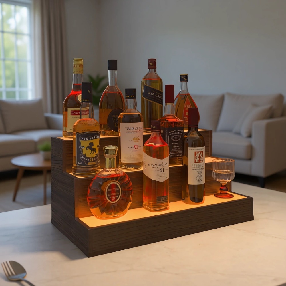 Home Bar Shelf - Home Bar LED Bottle Display Shelf