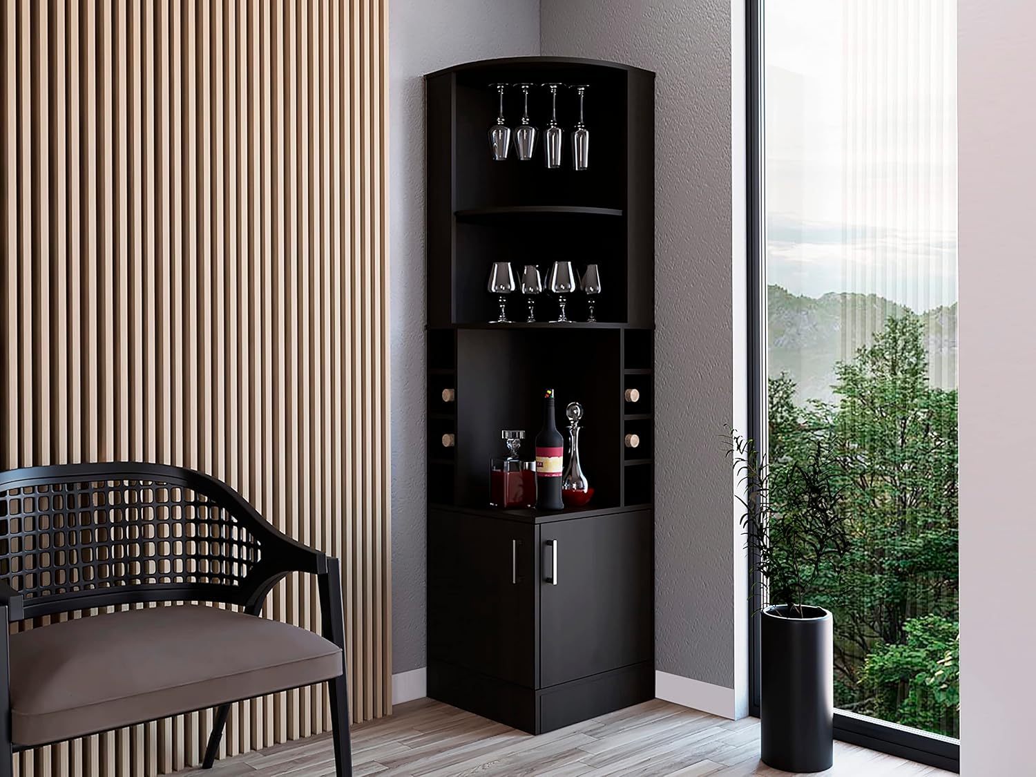 Corner Bar Cabinet with 2 Shel - огляд і ціна Home Bar Shelf