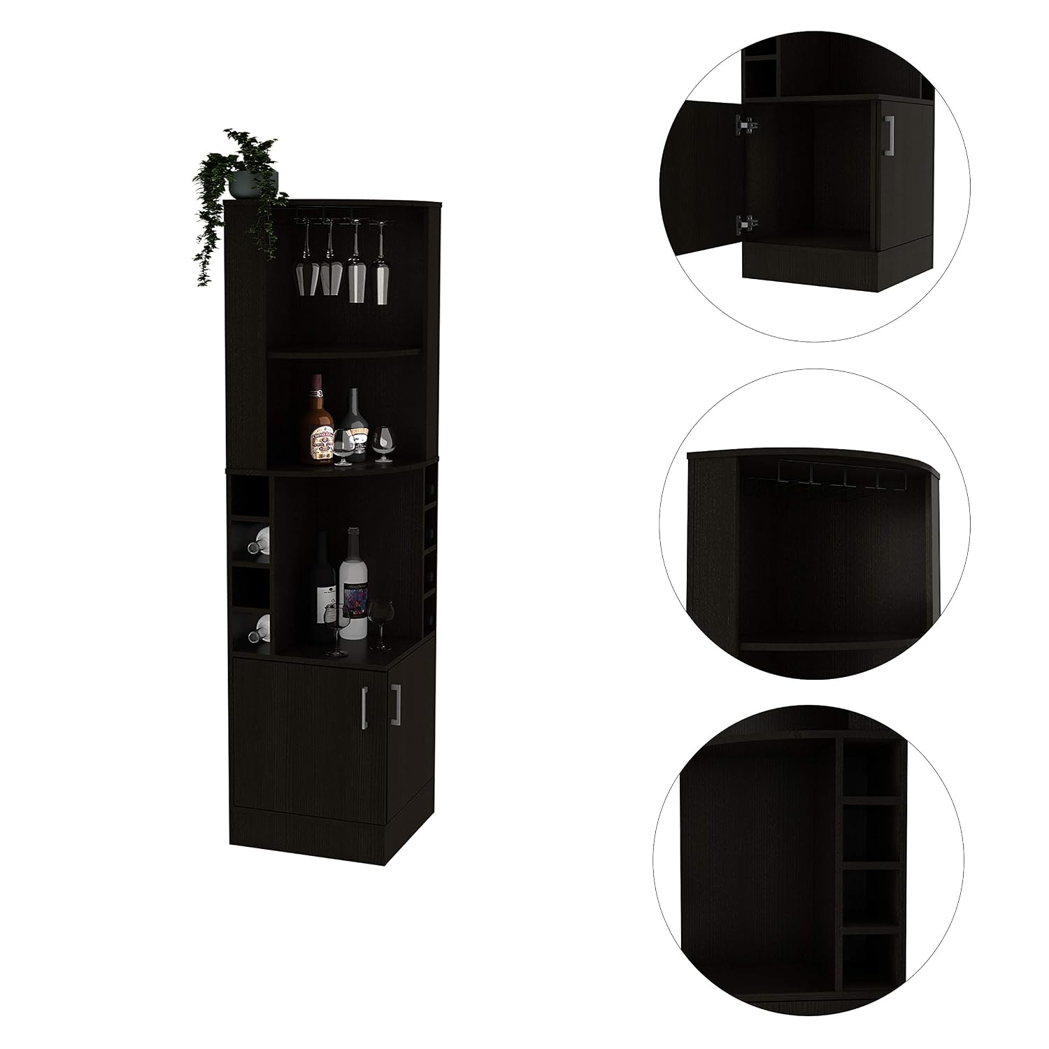 Corner Bar Cabinet with 2 Shel - огляд і ціна Home Bar Shelf