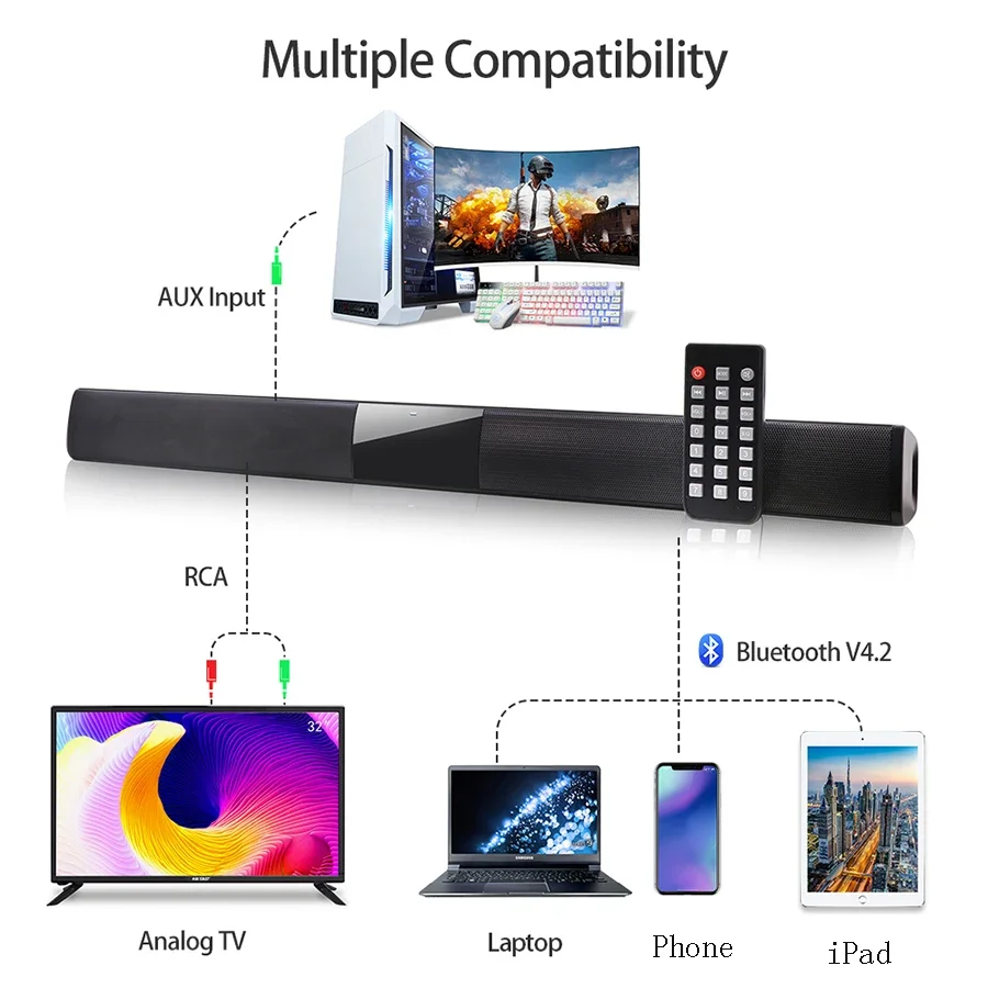 40W Soundbar TV Portable Bluet - огляд і ціна Home Bar And Theater