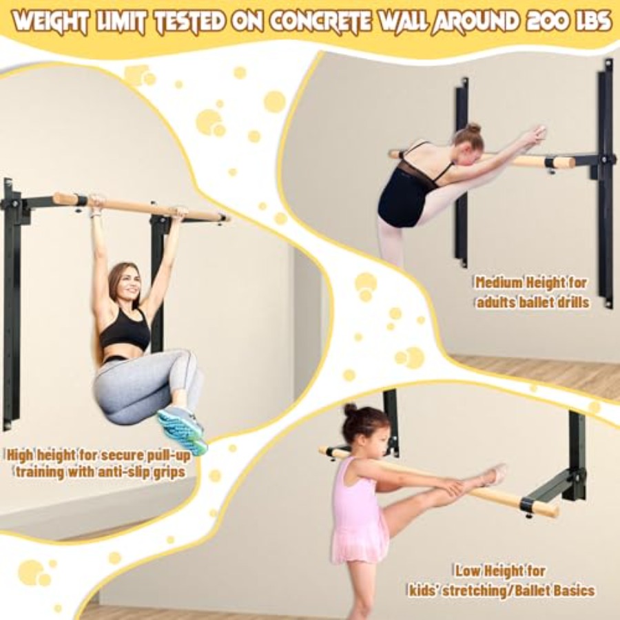 Wall Mounted Ballet Barre 4ft  - огляд і ціна Home Bar And Gym