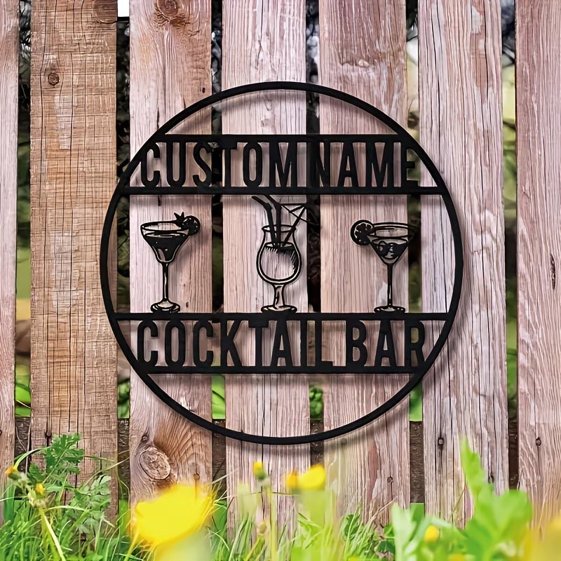 Custom Name Cocktail Bar Sign, - огляд і ціна Home Bar Signs