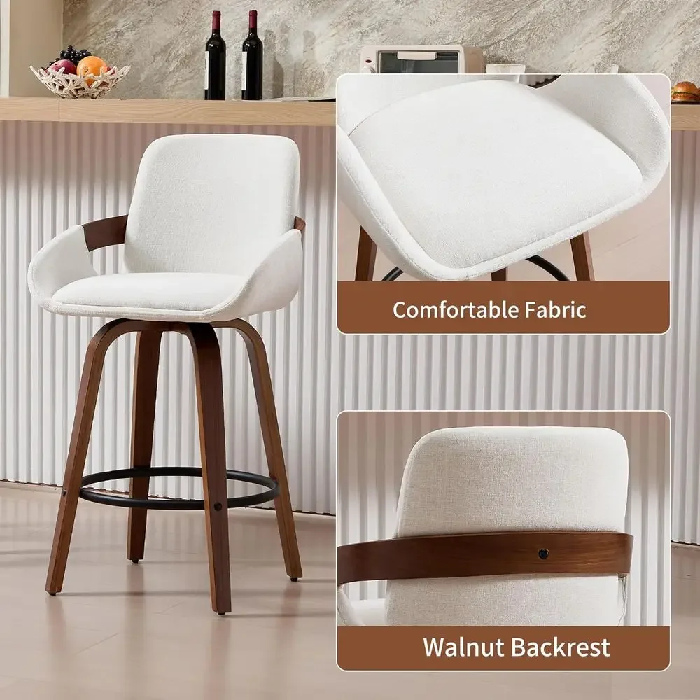 Beige Fabric Swivel Bar Stools - огляд і ціна Home Bar Stools