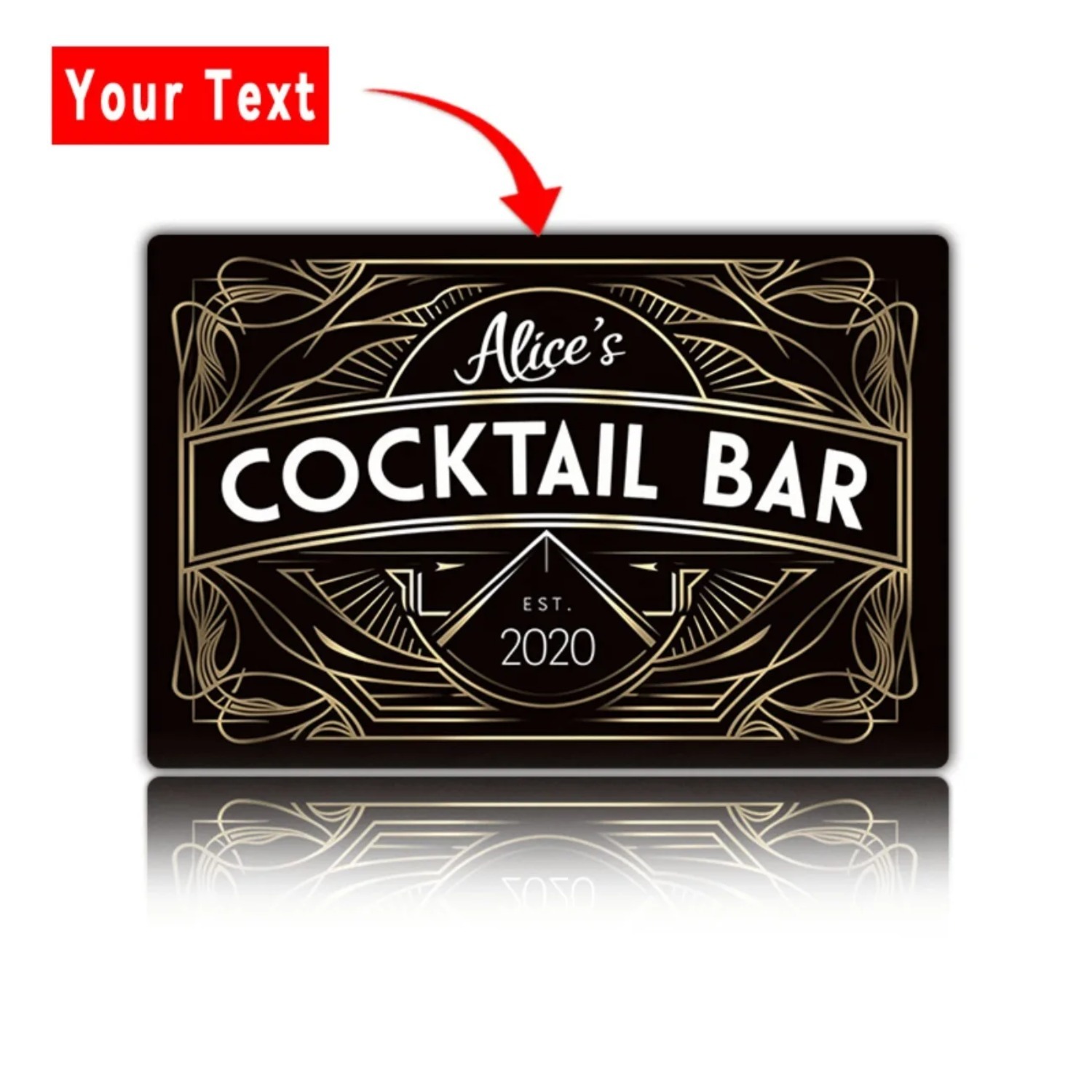 Personalized Art Deco Metal Wa - огляд і ціна Home Bar Signs
