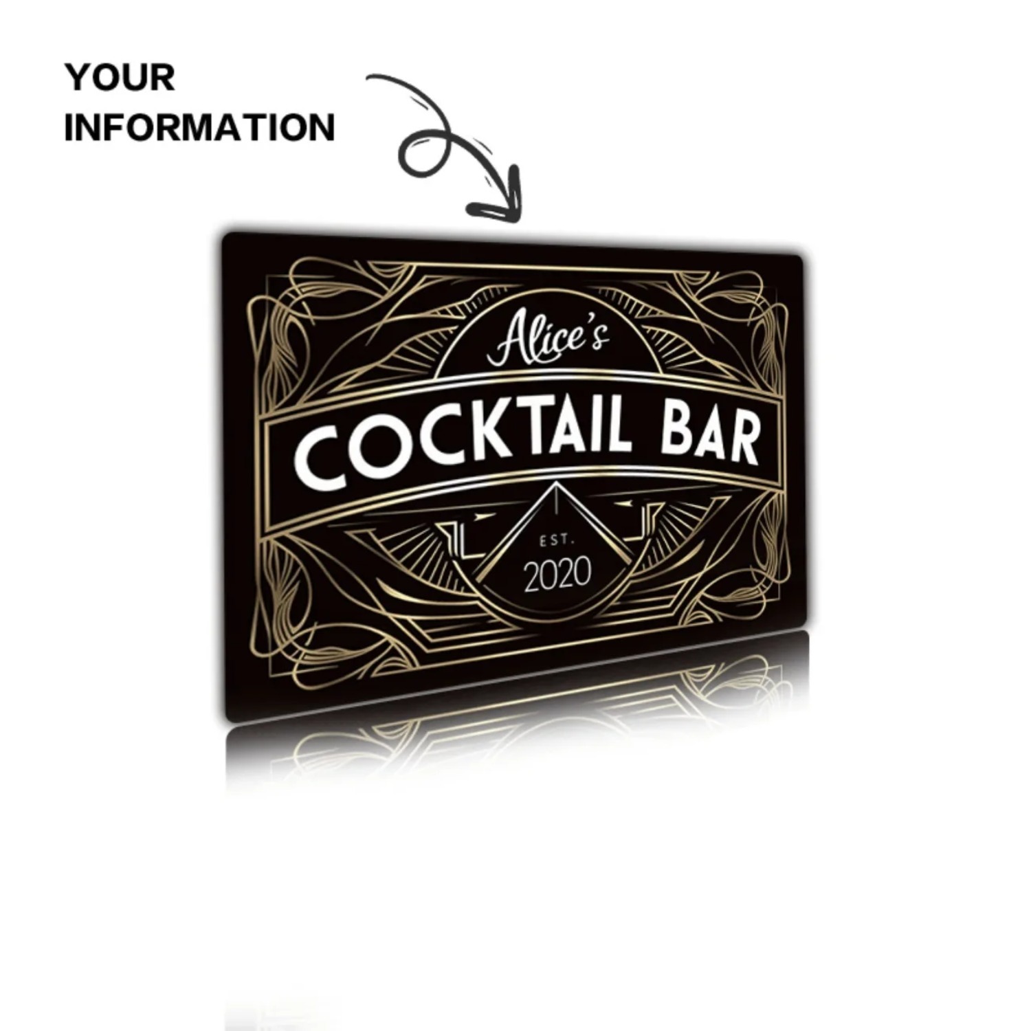 Personalized Art Deco Metal Wa - огляд і ціна Home Bar Signs