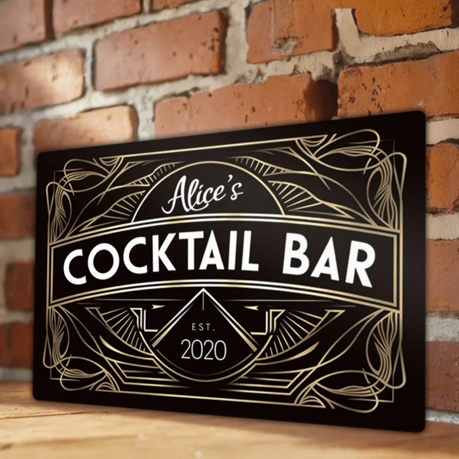 Personalized Art Deco Metal Wa - огляд і ціна Home Bar Signs