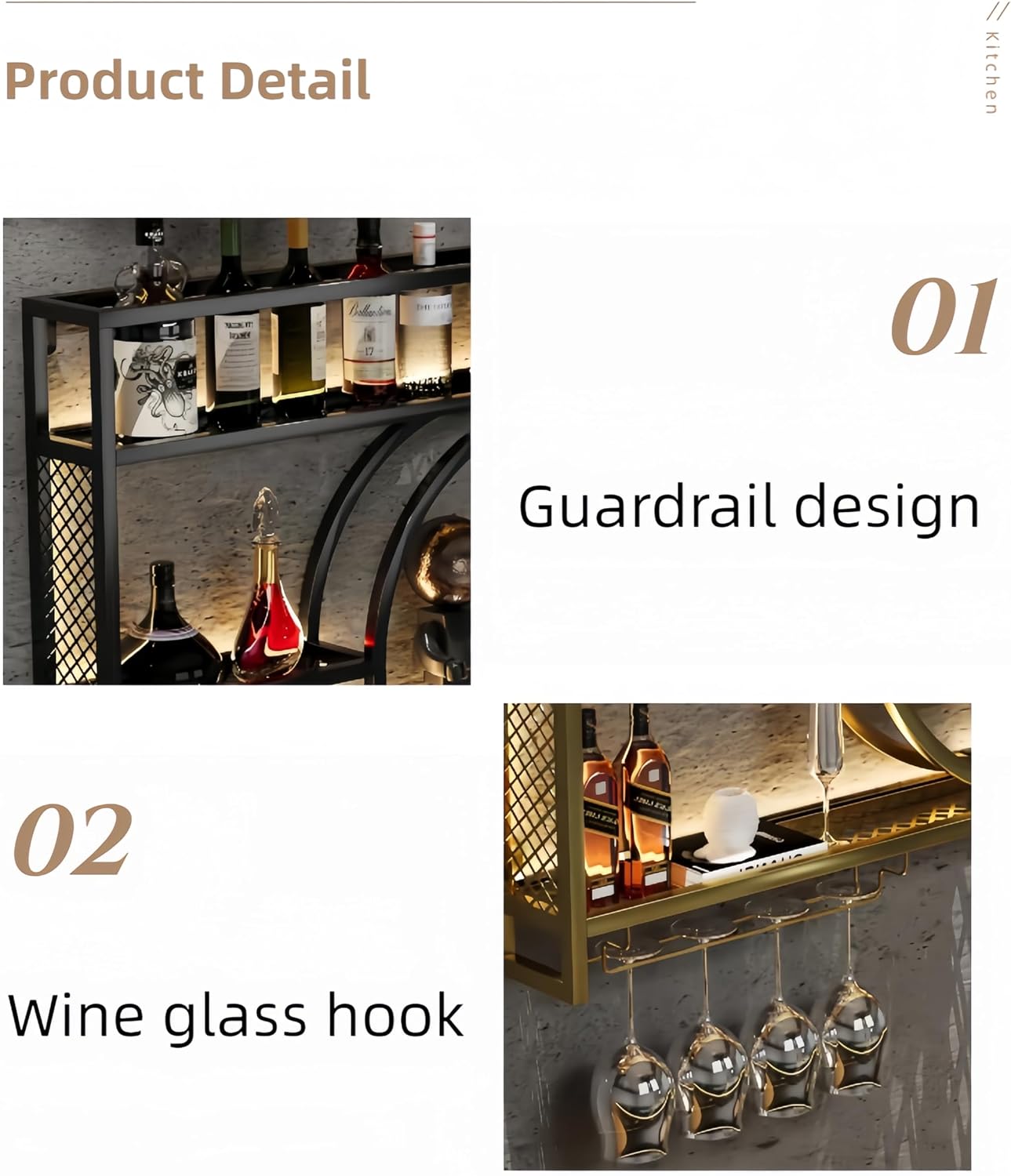 Black Metal Wall Mounted Wine  - огляд і ціна Home Bar Shelf