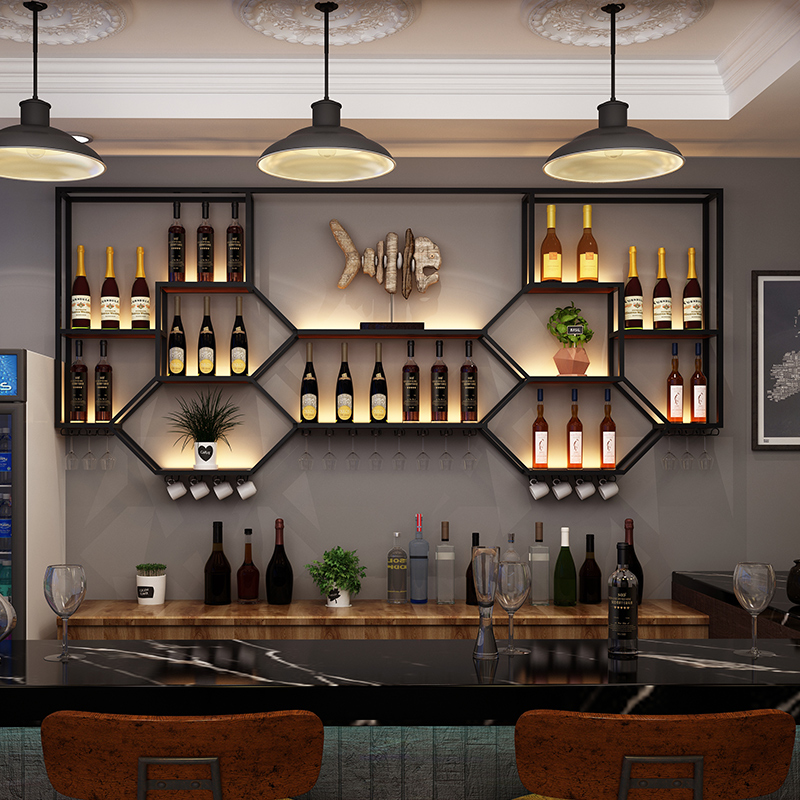 Metal Shelves Wine Cabinet Liv - огляд і ціна Home Bar Shelf