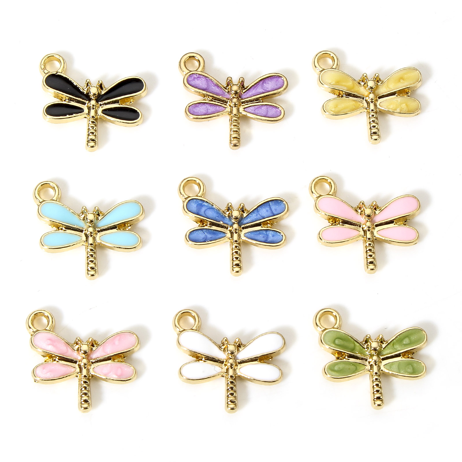 10 PCs  Dragonfly Animal Ename - огляд і ціна Bar Cart Gold