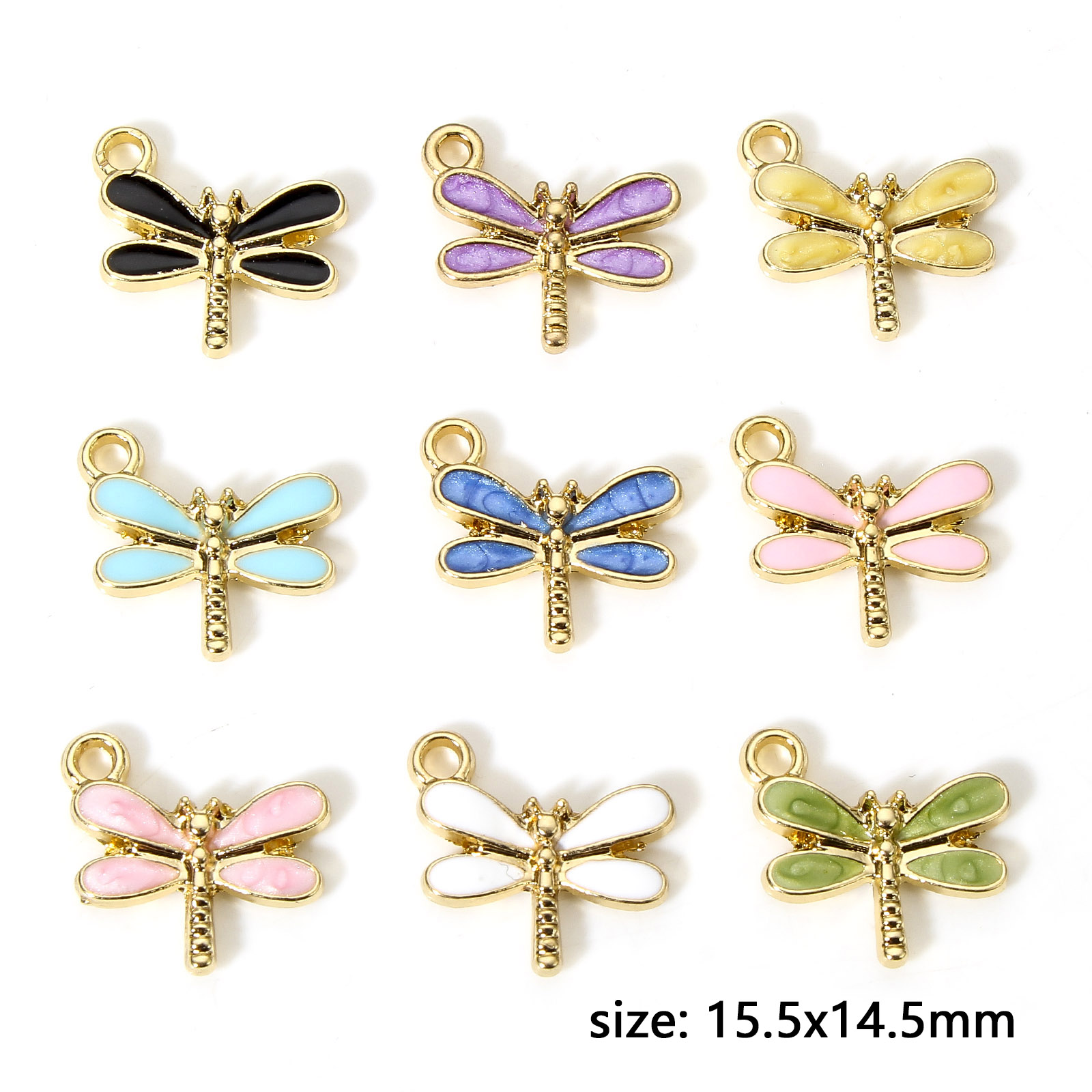 10 PCs  Dragonfly Animal Ename - огляд і ціна Bar Cart Gold