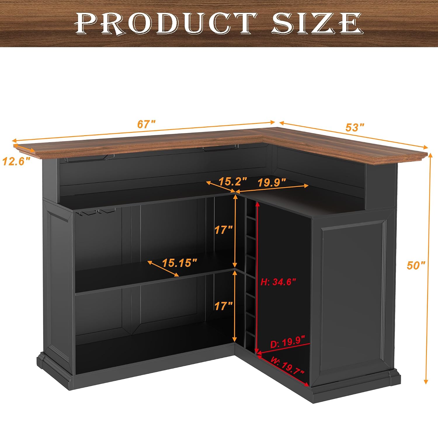 L-Shaped Home Bar Cabinet with - огляд і ціна Home Bar And Fridge