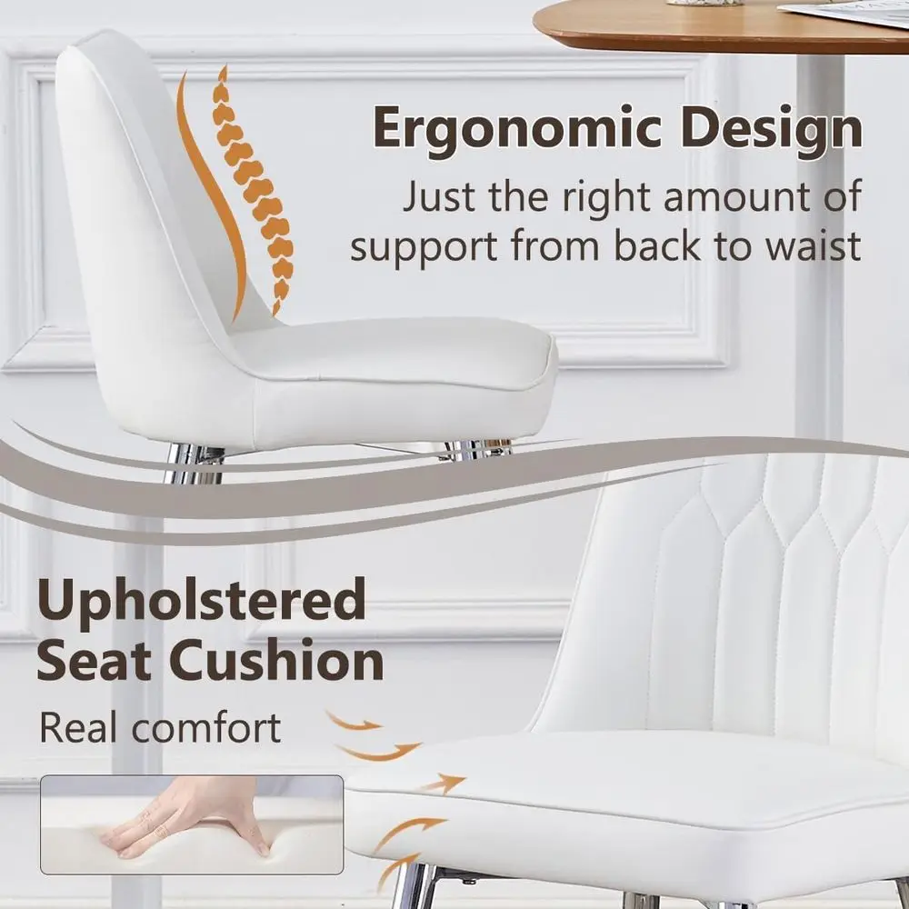 Set of 2 White Upholstered 27  - огляд і ціна Home Bar Stools