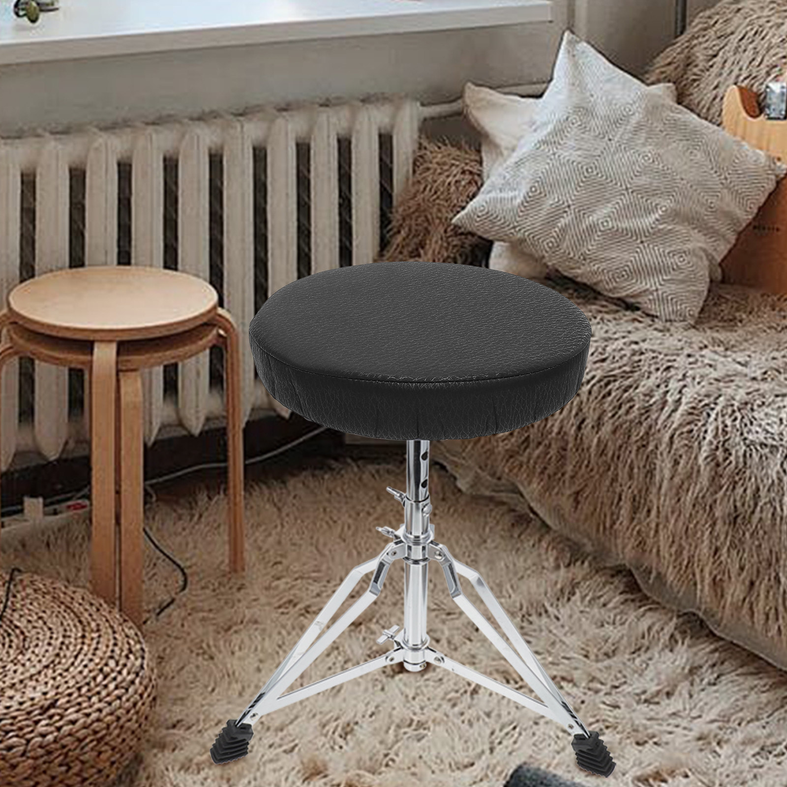Round Stool Cover Black Elasti - огляд і ціна Home Bar Stools
