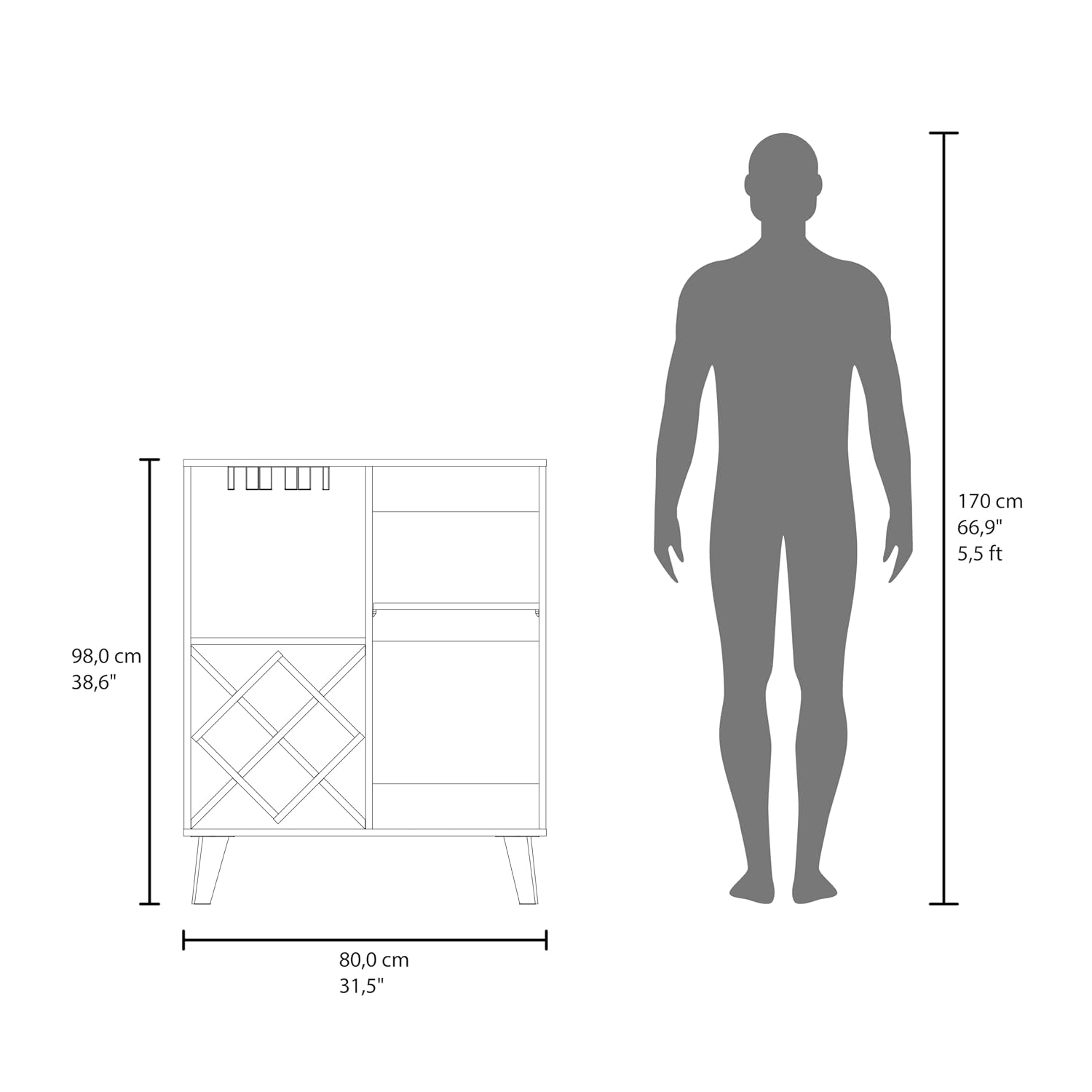 Oak Blue Bar Cabinet 4 Shelves - огляд і ціна Home Bar Shelf